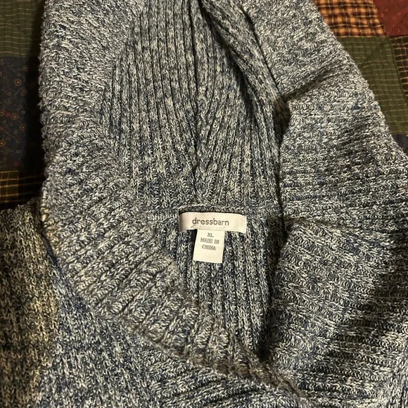 Dressbarn Blue and Gray Hooded Sweater - Size XL - Picture 5 of 7